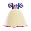 Vestido de Nieve Blanca para Niña con Chal Largo Falda Tutú Dorada con Flores Exportación Transfronteriza