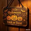 Nuevo producto transfronterizo: Decoración plana de madera para ambiente de fiesta de Halloween, adorno colgante para exteriores para patio y recibidor