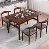 Conjunto Nórdico de Mesa e Cadeiras de Jantar para Uso Doméstico, Econômico para Apartamento Pequeno, Adequado para 4-6 Pessoas, Mesa de Jantar Simples para Uso Comercial ou de Aluguel