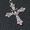Collar Cruzado de Chica Atractiva con Nuevo Incruste de Diamante Resistente, Versátil Punk de Nicho Europeo y Americano Y2K Collar para Clavícula Rosa