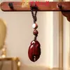 Yiming Xianyuan Sandalwood Elefante Corrente de Celular Pingente Chaveiro de Carro Pingente Esculpido Presente Fofo para Homens e Mulheres