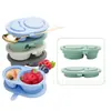Caja de Condimentos de Doble Compartimento Transfronteriza, Contenedor Portátil para Snacks y Salsas, Caja Sellada para Almacenamiento y Conservación de Snacks, Contenedor de Silicona de Grado Alimenticio para Salsas para Dipear