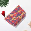 Bolsa de cosméticos de lona de gran capacidad, neceser de tela con borlas, monedero con cremallera y estampado, práctica bolsa de almacenamiento de viaje.