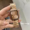 Adequado para Apple iwatch7654321SE pulseira de relógio pulseira de relógio de aço inoxidável + capa padrão dente metal s8 pulseira de relógio