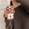 Bordado de dibujos animados perro pequeño blanco para funda de teléfono Apple 16promax iPhone15 lindo 14 portátil 13 otoño e invierno
