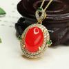 Colgante de Calcedonia Verde Aiyu Hielo Ágata Roja Calcedonia Amarilla Collar Tendencia Nacional Fábrica Mayorista Dropshipping S4012308