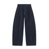 Jeans largo de perna ampla estilo balão com costura, cintura alta, caimento solto, moda versátil estilo europeu e americano para o outono 4470212