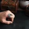 Anillo de serpiente plateado anillo vintage desgastado diseño de nicho ángulo Víbora Zodiaco Serpiente Hombres dominante transfronterizo caliente