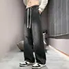 Calça jeans masculina, coleção primavera/verão, estilo retro americano, caimento oversized, perna larga, corte reto, comprimento total, moda high-street, marca da moda, dad jeans