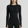 Roupas de Yoga de Manga Longa, Tops Esportivos de Outono e Inverno para Mulheres, Roupas Fitness Modeladoras, Roupas de Corrida de Manga Longa de Secagem Rápida, Roupas de Treino para Pilates