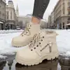Zapatos de algodón de caña alta, nuevo estilo de invierno, forrados de felpa y engrosados, botas estilo Martin, cálidos, impermeables, a prueba de nieve y antideslizantes, modelo versátil más vendido transfronterizo 2026
