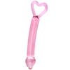 Dildo Artificial de Cristal em Forma de Coração, Varinha de Fada de Gelo e Fogo, Varinha de Vidro Colorida, Brinquedo Sexual para Expansão Vaginal e Anal