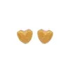 Brincos Pequenos Xuping Moda Liga Eletrodepositada Cor Dourado 24K Fosco Formato de Coração Simples e Requintado Brincos de Ouro Imitação para Mulheres Personalizáveis
