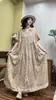 Vestido Estilo Étnico Novo de Verão 2026, Solto Tamanho Grande, Cintura com Amarração, Emagrecedor Floral Casual Vestido Atacado