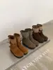 Botas Vaqueras Retro para Mujer 2026 Otoño/Invierno Nuevas Hebilla de Cinturón Punta Redonda Tacón Grueso Bota de Media Pantorrilla Moda Botas de Motocicleta