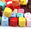 Cuentas Cuadradas Pintadas Acrílicas Doble Cara Cuentas Sueltas Materiales para Joyería de Collares Hechos a Mano DIY Cuentas Cuadradas de Queso Agujero Recto