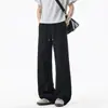 Pantalones Rectos de Pierna Ancha con Corte Diagonal y Estampado de Escamas de Serpiente Americana para Hombres y Mujeres Sueltos con Cordón Modernos Pantalones Deportivos de Pierna Ancha Nueva Colección Primavera y Otoño Estilo Pareja