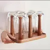 Portavasos de Ébano Personalizado, Resistente al Moho y con Drenaje, Almacenamiento para Tazas de Vidrio de Escritorio para el Hogar, Tazas de Té y Vasos de Agua de Madera