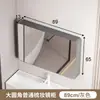 Gabinete de espejo inteligente de aluminio tipo panal curvo con estantes abiertos, almacenamiento de maquillaje para baño montado en la pared con luz y espejo antivaho