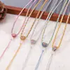 Cordón de collar tejido a mano estilo chino con color degradado y tres corazones de durazno, exquisito cordón de colgante Hanfu degradado, artículo de regalo