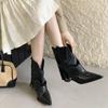 Botines Puntiagudos con un Estilo Urbano Elegante, Botas Cortas para Mujer, Nuevos Modelos Otoño e Invierno 2026, Tacón Grueso, que Aumentan la Altura, Botas Vaqueras Retro Occidentales
