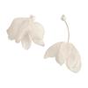 Aretes de Clip de Flor de Gasa Perla Plata para Mujer Aretes Asimétricos Super Hada Estilo Vacaciones Dulces Elegantes Mori