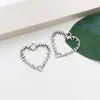1 Love Alloy Pingente Pingente Joias Acessórios frisado colar pulseira retro antiga forma de coração de prata