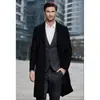 Gabardina de moda para hombre transfronteriza al por mayor, moda europea y americana otoño e invierno, gabardina de longitud media, abrigo de lana para hombre talla grande