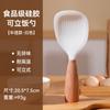 Colher de silicone resistente a altas temperaturas, antiaderente, arroz, doméstico, grau alimentício, vaporizável, arroz, alto valor, cabo de madeira, utensílios de cozinha