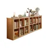 Estante de Armazenamento de Chão com Estrutura de Madeira Maciça Estante de Livros Combinação de Armário de Armazenamento Estilo Natural Madeira Creme para Sala de Estar Armário Baixo para Janela de Canto
