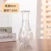 Vaso pequeno de vidro transparente com relevo vintage, mini vaso de pequeno calibre estilo europeu, garrafa decorativa hidropônica, enfeites de flores secas