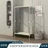 Guarda-Roupa Simples com Estrutura de Tubo de Aço, Reforçado e Espessado, para Aluguel Residencial, Montagem de Quarto, Guarda-Roupa de Tecido Espessado Minimalista