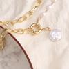Collar con Colgante de Perla Irregular Barroca Cadena para Suéter de Viajero Europeo y Americano Cadena para Suéter Empalmada Estilo Largo Otoño e Invierno