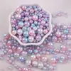 3-8 mm Mistura Aleatória Multicor Não Porosa ABS Imitação Pérola Contas Redondas Artesanato DIY Feito à Mão Contas Soltas Decorativas para Roupas