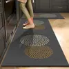 Felpudo de cocina de lujo retro, felpudo de tierra de diatomeas estilo europeo absorbente de agua y aceite, tira larga especializada, felpudo resistente a la suciedad y lavable