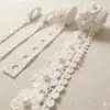 Borda de Renda Vazada em Forma de Coração para Dente de Cachorro, Acessórios para Roupas de Seda Leite Solúvel em Água, Renda de Pérola, Fita de Laço para Cortina