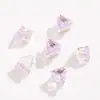 Base Prateada Incrustada com Cristais Triangulares Coloridos Zircônias Garras de Diamante DIY Pulseira Colar Acessórios de Joias com Diamantes Costurados à Mão