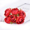Ramo de Rosas Simuladas Flor de Seda Rosa Artificial DIY Decoración Arreglo Floral Boda Set de Boda Procesamiento