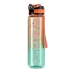 Comercio Exterior Botella de Agua Transparente de Color Degradado Transparente de 1L con Asa, Botella de Agua Deportiva de Gran Capacidad, Tapa de Apertura Rápida, Personalizable para Impresión, Venta al por Mayor