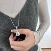 Colar Pingente Bolsa de Dinheiro Prata Nicho Estilo Luxo Leve para Mulheres, Corrente Clavicular Simples e Versátil Banhada a Prata S925 Corrente de Pescoço Personalizada