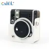 Adecuado para Bolsa de Cámara Instantánea Fuji Instax Mini40, Estuche de Cuero Plateado-Blanco de Almacenamiento y Protección para Cámara