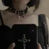 Subcultura Punk Dark Y2K Sexy Estrela de Cinco Pontas Caveira Colar Gargantilha Gargantilha Casal Halloween