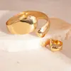 Pulseira de Anel Oval Brilhante Transfronteiriça Europeia e Americana Conjunto de Duas Peças Luxo Leve Nicho Versátil Joia Simples de Alta Qualidade