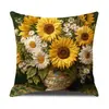 Funda de Almohada Vintage de Girasol de Amazon para Funda de Cojín de Sofá para el Hogar (No incluye inserción) Funda de Almohada Lumbar para Cama de Dormitorio Transfronteriza
