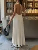 Amazon Aliexpress Novo Vestido Feminino de Alcinha Costas Nuas Solto Longo Estilo Férias Vestido de Alcinha Vestido Longo Solto