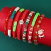 Enfeites Transfronteiriços de Natal Papai Noel Colorido Tecido de Natal Árvore de Natal Pulseira de Combinação de Argila Macia Conjunto de Natal