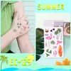 Pegatinas de tatuaje Ricaron FDA para niños, pegatinas hawaianas, pegatinas de dibujos animados, tatuajes de fiesta de larga duración, envío transfronterizo