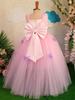 Falda de Princesa Rosa Sin Mangas Falda de Princesa Lazo Estéreo Estilo Europeo y Americano Vestido para Niños Venta al por Mayor Transfronteriza