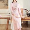2022 Início da Primavera Novo Aodai Cheongsam Retro Estilo Étnico Bordado Stand Collar Modificado 6311 Vestido