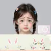 Pegatinas Faciales de Conejo Lindo Pintado con Orejas de Conejo para Niños Pegatinas de Maquillaje Dibujo Animado Lindo Flor Pegatinas para la Frente Impermeables y de Larga Duración
